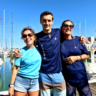 Luca Venturelli alla sua prima esperienza in barca a vela
